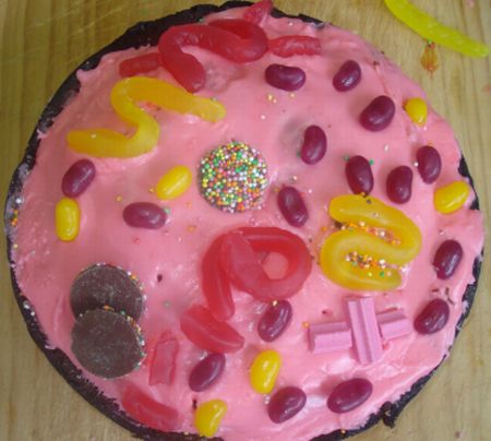 3d animal cell cake. This is a model of an animal cell made from cake showing the different 